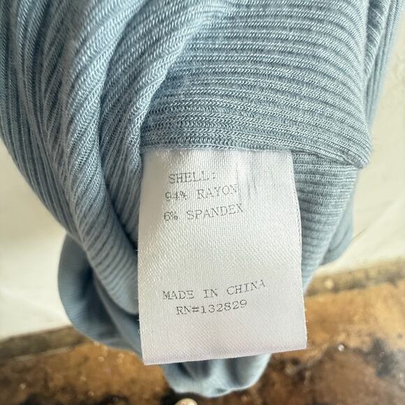 Superdown Dress Ribbed Bodycon Midi Slip Light Blue Adjustable Straps Size L - Picture 7 of 7